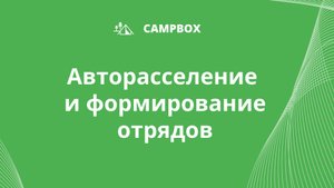 Автоматическое формирование отрядов и авторасселение детей в CampBox