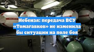 Небензя: передача ВСУ «Томагавков» не изменила бы ситуации на поле боя
