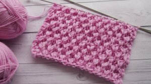 Простой узор спицами «Объемные соты» Пошагово для начинающих. knitting pattern Урок 153
