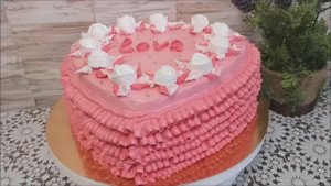 Торт СЕРДЦЕ в домашних условиях. Украшение торта белково заварным кремом