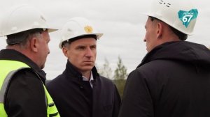 Новый автомобильный путепровод в Вязьме готов на 80%