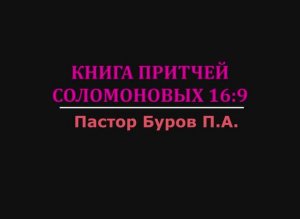 ЕЖЕДНЕВНЫЙ ОБЗОР МЕСТОПИСАНИЙ ИЗ БИБЛИИ. КНИГА ПРИТЧЕЙ СОЛОМОНОВЫХ 16:9