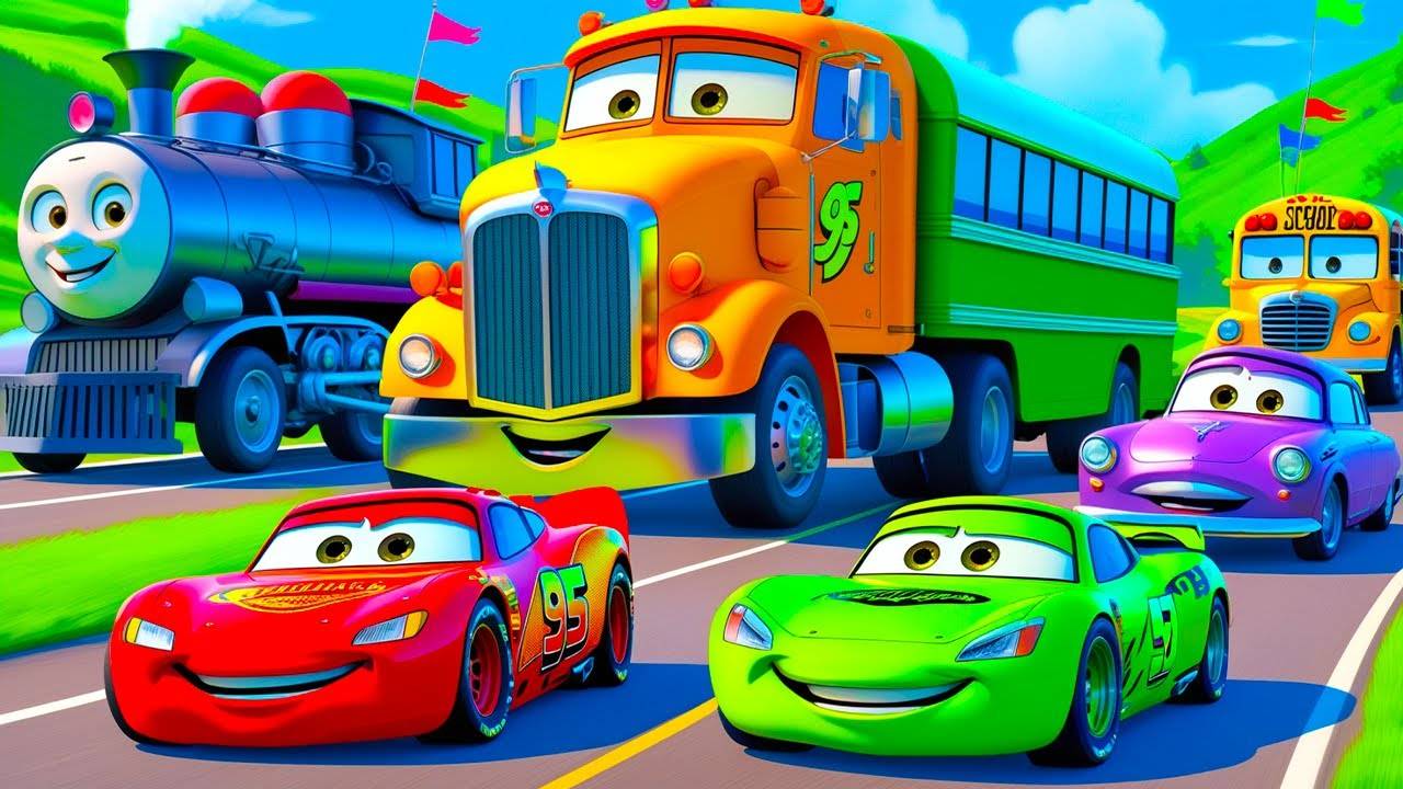 Мультики про машинки Молния Маккуин в беде, Халк на гоночной трассе, Мультфильм для детей