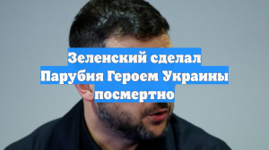 Зеленский сделал Парубия Героем Украины посмертно