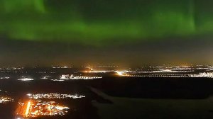 Северное сияние над Санкт-Петербургом сняли на видео с высоты "Лахта Центра"