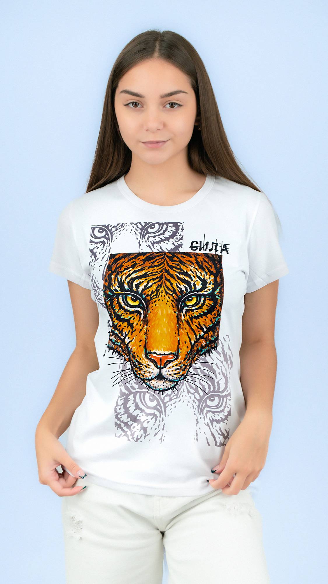 Футболка лайт односторонняя приталенная ТИГР РЫЖИЙ