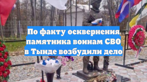 По факту осквернения памятника воинам СВО в Тынде возбудили дело