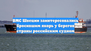 ВМС Швеции заинтересовались бросившим якорь у берегов страны российским судном