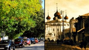 Благовещенская улица в городе Вязники в начале 20 века и в наши дни