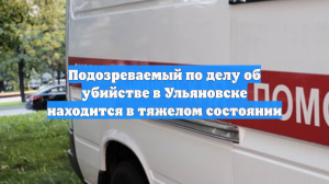 Подозреваемый по делу об убийстве в Ульяновске находится в тяжелом состоянии