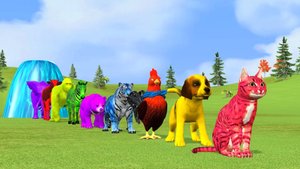 Рисуй и животных: корова, горилла, тигр, лев, слон, медведь. Преодоление фонтана и трансформация.