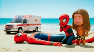 Эпическая битва: Человек-паук и Сыновья Аквамена против Годзиллы! Анимация Роблокс