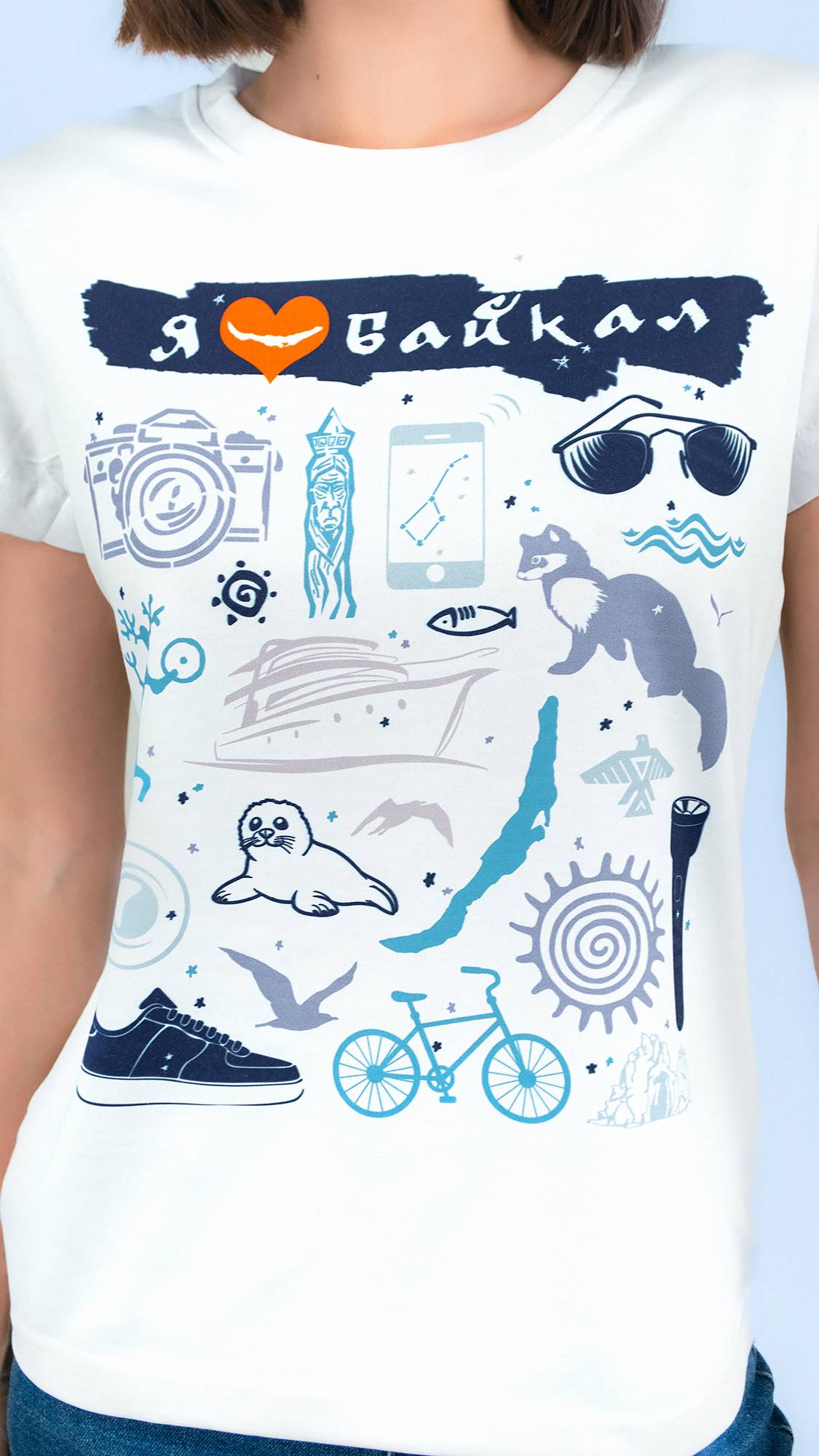 Футболка лайт односторонняя приталенная Я ЛЮБЛЮ БАЙКАЛ