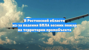 В Ростовской области из-за падения БПЛА возник пожар на территории промобъекта