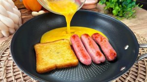 Просто вылейте яйцо на хлеб — и через 5 минут у вас на столе сытное и аппетитное блюдо