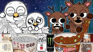 Сова ПРОТИВ оленя (+Малыш) В мини-маркете МУКБАНГ | Анимация "99 ночей в лесу"