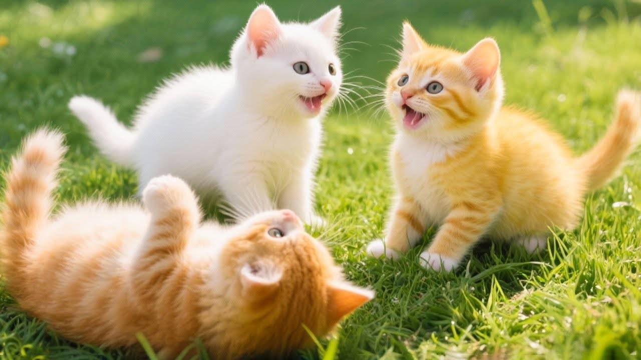 😹Красивые пушистые комочки мило мяукают на солнце и прыгают друг на друга🔥