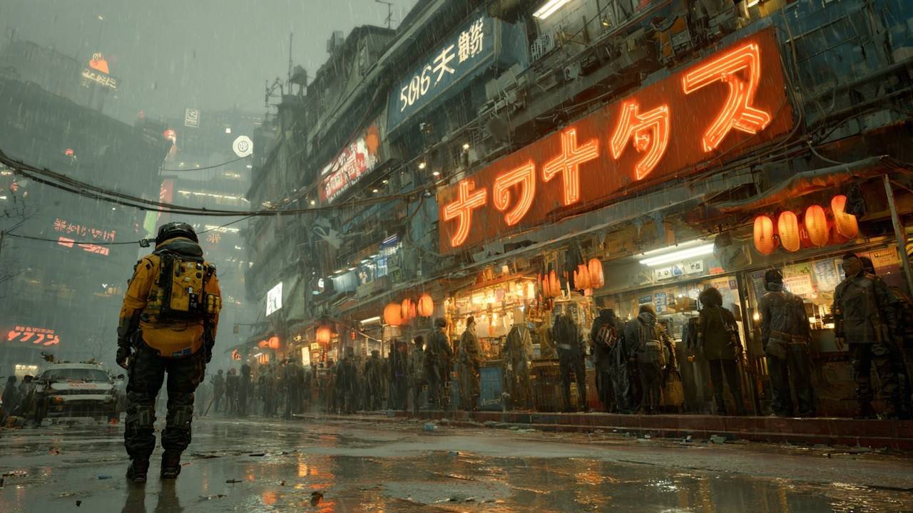 Cyberpunk Shopping Street / Patrol & Ambient Music