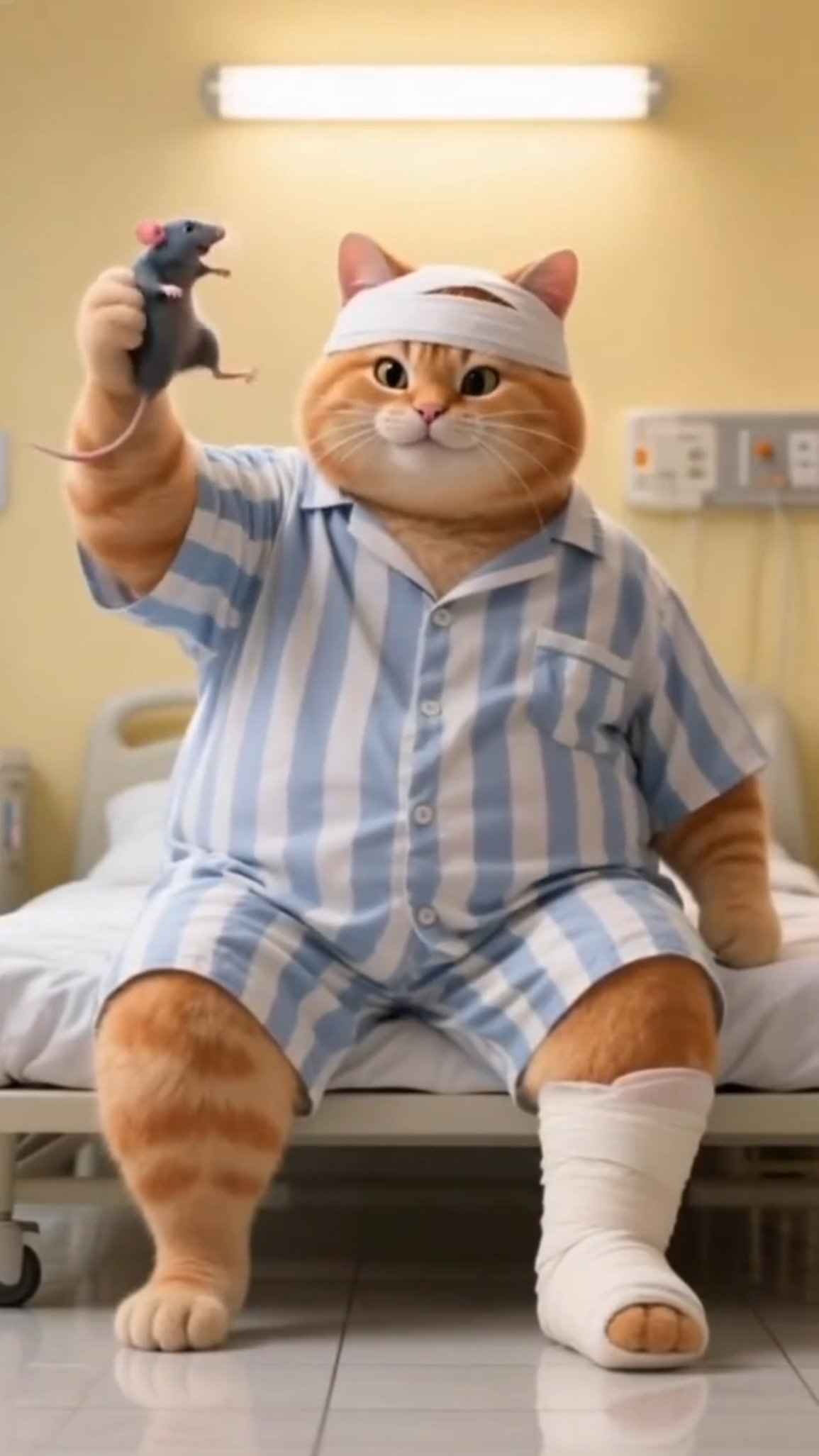 Рыжий котик в больнице