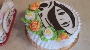 Торт для женщины на юбилей Торт ЖЕНСКИЙ ДЕВУШКА с ЦВЕТАМИ Украшение торта кремом