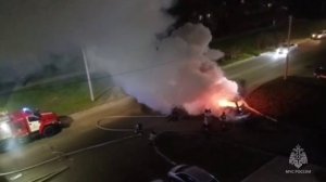 В Благовещенске автомобили загорелись в результате ДТП
