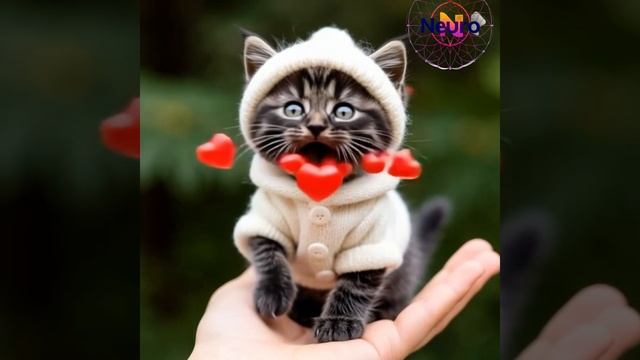 Котик пускает сердечки смотреть онлайн