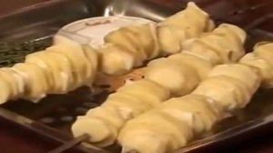 Картошка с салом на шампурах