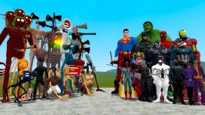 ⚡ ALL Siren Head Family VS Marvel & DC Superheroes — Эпичная битва! | Garry’s Mod#sirenhead #marvel