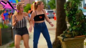 OMG! Bushman prank scares all the blondes!!