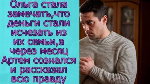 Ольга стала замечать, что деньги стали исчезать из  семьи, а через месяц Артем  рассказал всю правду