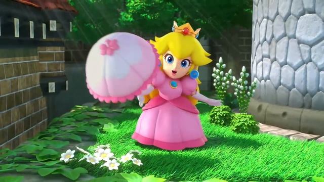 Принцесса Пич спустилась на зонтике