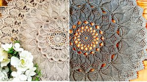 11. Вязание крючком. 46-49 ряды. Салфетка Arcanowave. Мастер класс по вязанию.mp4