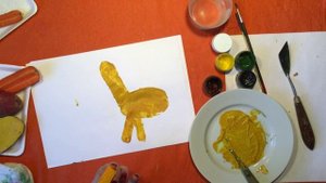 Как нарисовать жирафа. Техника - нетрадиционная