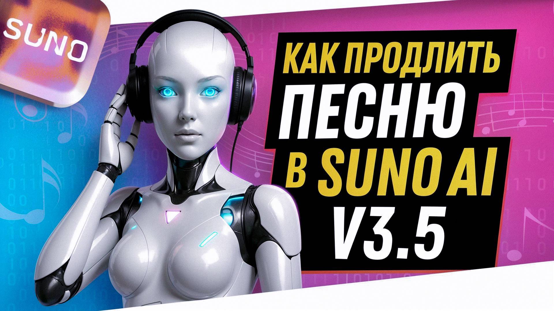 Как продлить песню в Suno AI 3.5v | На примере аккаунта без Suno-подписки
