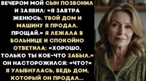 ИСТОРИИ ИЗ ЖИЗНИ/Сын позвонил и заявил:"Дом и машину я продал, завтра женюсь, прощай!"/Рассказы