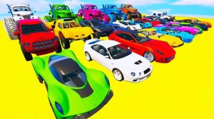 Мультики про машинки Веселые песенки для детей Цветные грузовики и машинки с супергероями для детей