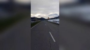 Медвежьи следы на снегу в Республике Алтай