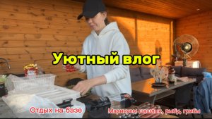Влог/отдых на базе/мариную шашлык рыбу грибы