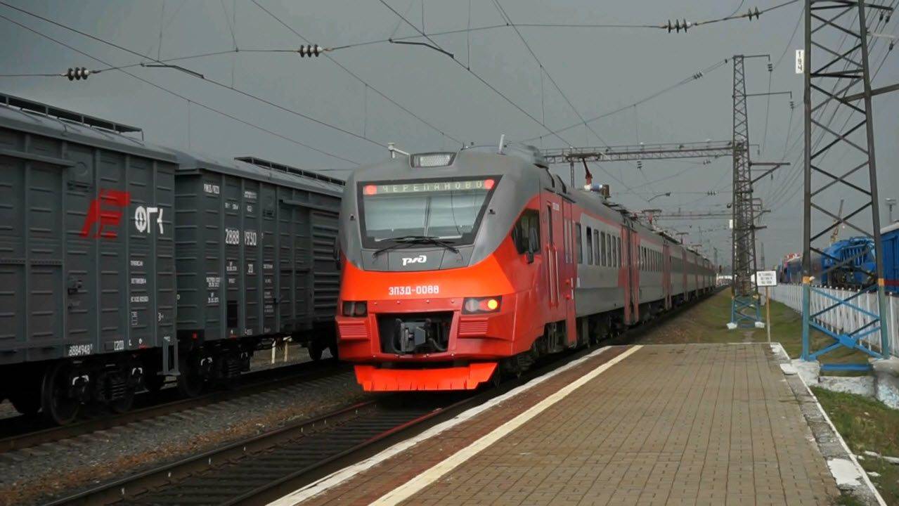 Электропоезд ЭП3Д-0088. Покатушки от Присягино до Развилки+ЭДТ и отправление.