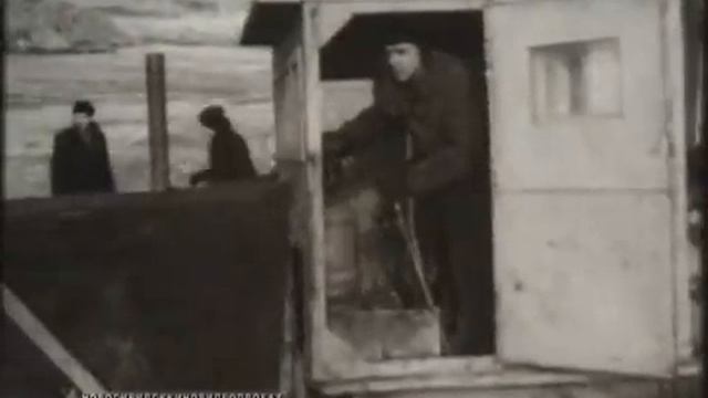 Перекрытие реки Обь при строительстве ГЭС 1956