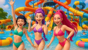 🎢✨ K-Pop Охотницы на демонов | Весёлый день в парке аттракционов |  музыкальный клип 🎶