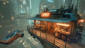 Неоновый ПАБ - Атмосфера и музыка киберпанка, фоновая расслабляющая музыка для работы и отдыха