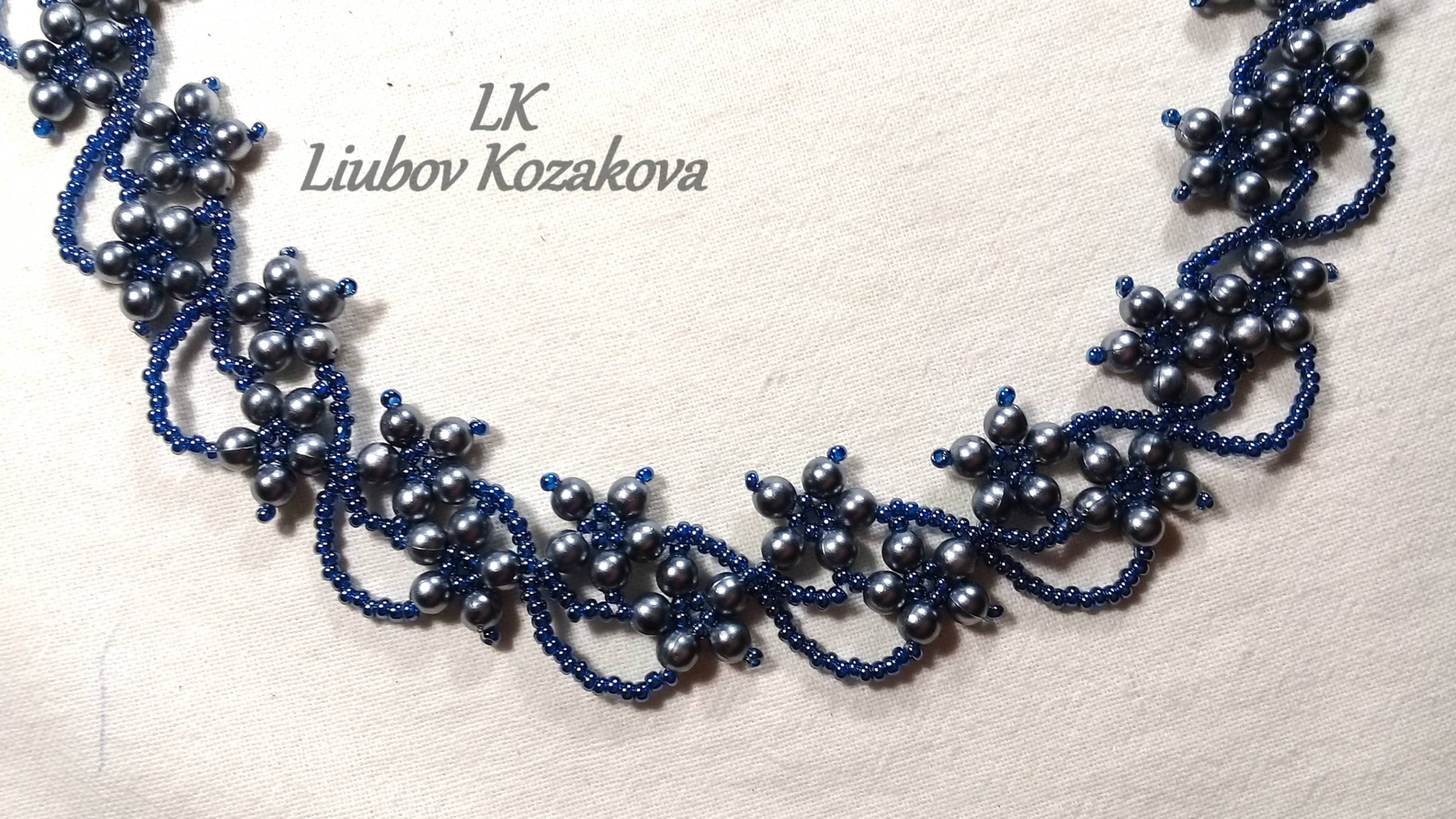 Колье из кристаллов (14)/Колье из бисера/Мастер Класс