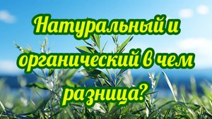 НАТУРАЛЬНЫЙ И ОРГАНИЧЕСКИЙ - В ЧЁМ РАЗНИЦА