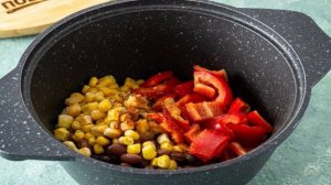 Мексиканский суп с фасолью и кукурузой