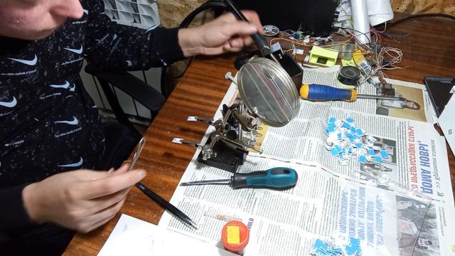 Пайка светодиодов Ws2812 для бегущей строки на Arduino