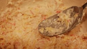 Крабовое мясо на тостах