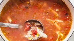 Мексиканский суп с курицей и рисом