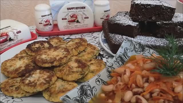 Постное меню|ужин|Постные котлеты с капустой,пшеном|Фасоль в томатном соусе