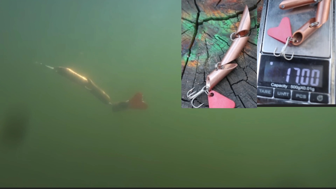 Щучья приманка «Чучундра» из медной трубки: работает в любое время ! В действии под водой!